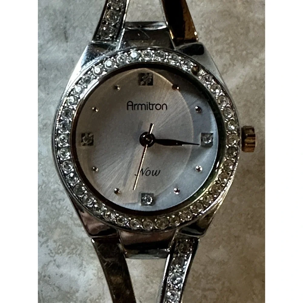 Armitron Now Women 75/3975TR New Battery Swarovski Crystal Rosegold/SilverTone A